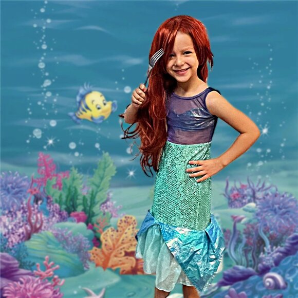 Disneyland Vintage The Little Mermaid Dress Princess Ariel Sequin